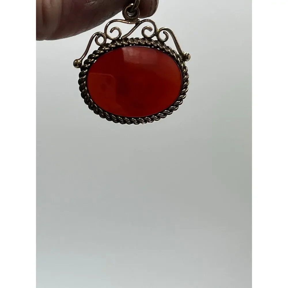 Antique Victorian Gold‎ Filled  Carnelian Intaglio Centurion Roman Pendant